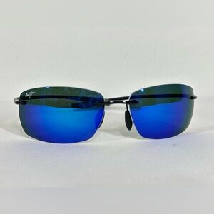 #2387 Maui Jim mj724-02 KUMU MB-BH Polarized Rimless Sunglasses used